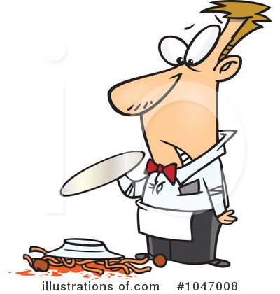 Royalty-Free (RF) Waiter Clipart Illustration by toonaday - Stock Sample #1047008