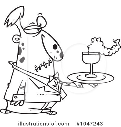 Royalty-Free (RF) Waiter Clipart Illustration by toonaday - Stock Sample #1047243