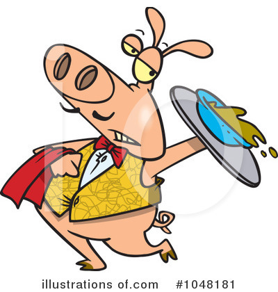 Royalty-Free (RF) Waiter Clipart Illustration by toonaday - Stock Sample #1048181