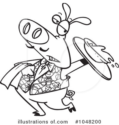 Royalty-Free (RF) Waiter Clipart Illustration by toonaday - Stock Sample #1048200