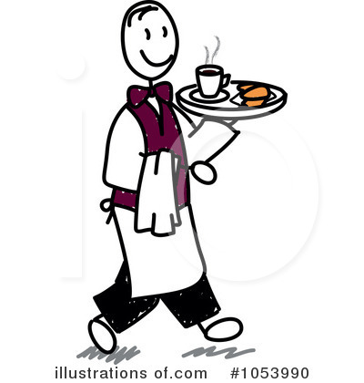 Royalty-Free (RF) Waiter Clipart Illustration by Frog974 - Stock Sample #1053990