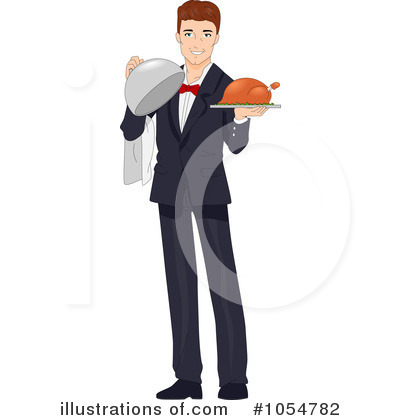 Royalty-Free (RF) Waiter Clipart Illustration by BNP Design Studio - Stock Sample #1054782