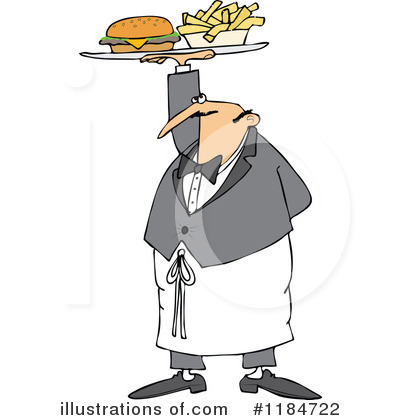 Royalty-Free (RF) Waiter Clipart Illustration by djart - Stock Sample #1184722