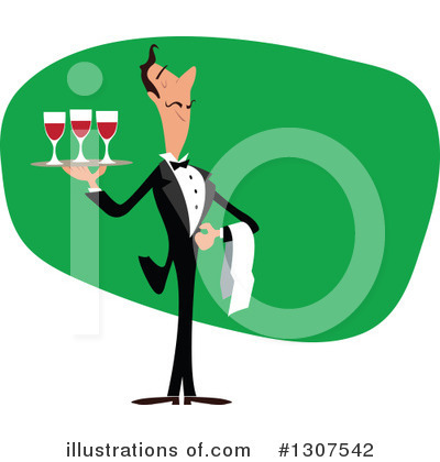 Waiter Clipart #1307542 by Vector Tradition SM