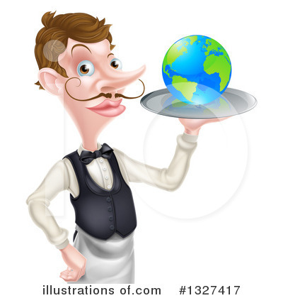 Royalty-Free (RF) Waiter Clipart Illustration by AtStockIllustration - Stock Sample #1327417
