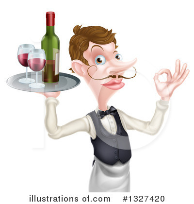 Royalty-Free (RF) Waiter Clipart Illustration by AtStockIllustration - Stock Sample #1327420