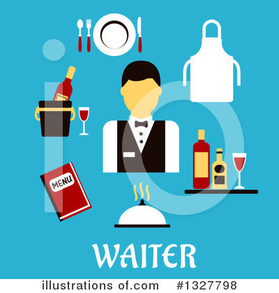 Royalty-Free (RF) Waiter Clipart Illustration by Vector Tradition SM - Stock Sample #1327798