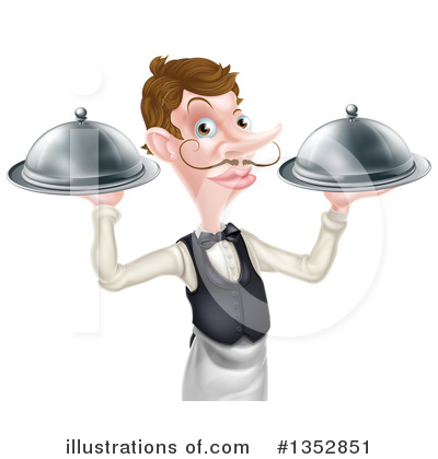 Royalty-Free (RF) Waiter Clipart Illustration by AtStockIllustration - Stock Sample #1352851