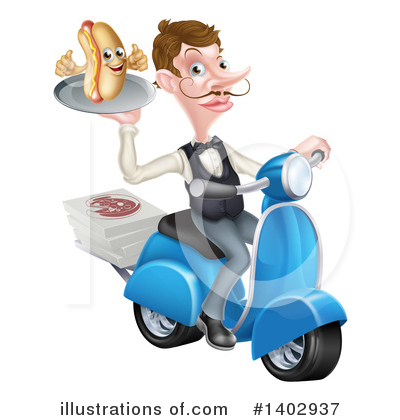 Royalty-Free (RF) Waiter Clipart Illustration by AtStockIllustration - Stock Sample #1402937