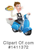 Waiter Clipart #1411372 by AtStockIllustration