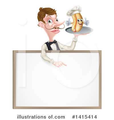 Royalty-Free (RF) Waiter Clipart Illustration by AtStockIllustration - Stock Sample #1415414