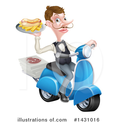 Pizza Delivery Clipart #1431016 by AtStockIllustration