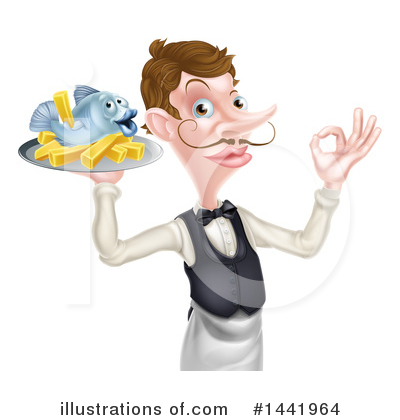 Royalty-Free (RF) Waiter Clipart Illustration by AtStockIllustration - Stock Sample #1441964