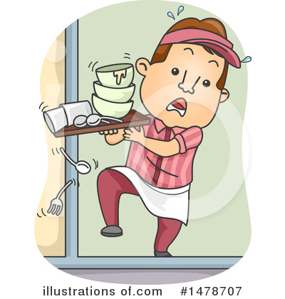 Royalty-Free (RF) Waiter Clipart Illustration by BNP Design Studio - Stock Sample #1478707