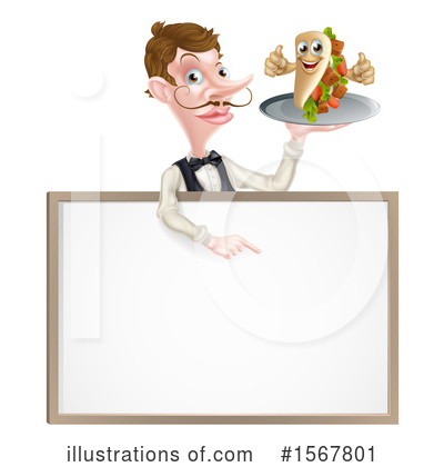 Royalty-Free (RF) Waiter Clipart Illustration by AtStockIllustration - Stock Sample #1567801