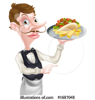 Royalty-Free (RF) Waiter Clipart Illustration by AtStockIllustration - Stock Sample #1687048