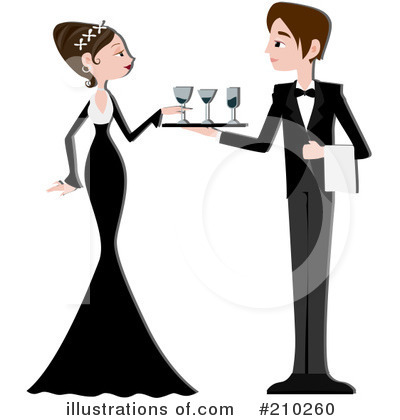 Royalty-Free (RF) Waiter Clipart Illustration by BNP Design Studio - Stock Sample #210260