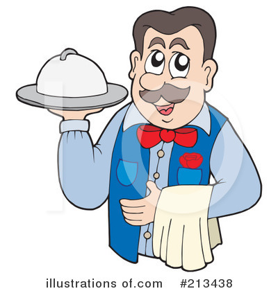 Royalty-Free (RF) Waiter Clipart Illustration by visekart - Stock Sample #213438
