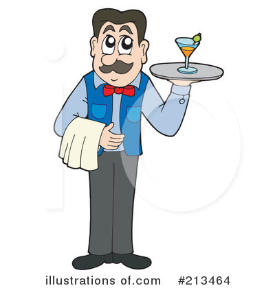 Royalty-Free (RF) Waiter Clipart Illustration by visekart - Stock Sample #213464