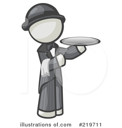 Royalty-Free (RF) Waiter Clipart Illustration by Leo Blanchette - Stock Sample #219711