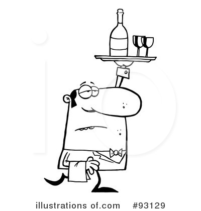 Royalty-Free (RF) Waiter Clipart Illustration by Hit Toon - Stock Sample #93129