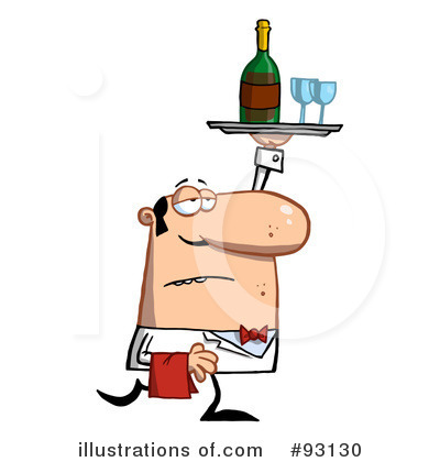 Royalty-Free (RF) Waiter Clipart Illustration by Hit Toon - Stock Sample #93130