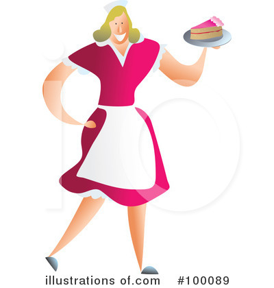 Royalty-Free (RF) Waitress Clipart Illustration by Prawny - Stock Sample #100089