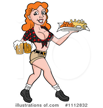 Waitress Clipart #1112832 by LaffToon