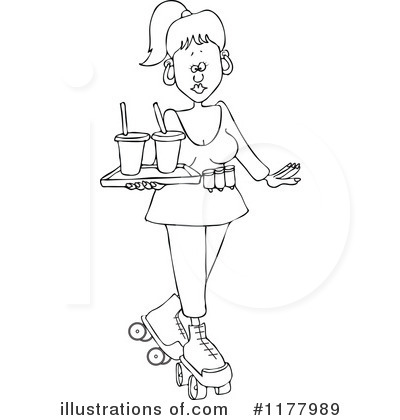Royalty-Free (RF) Waitress Clipart Illustration by djart - Stock Sample #1177989