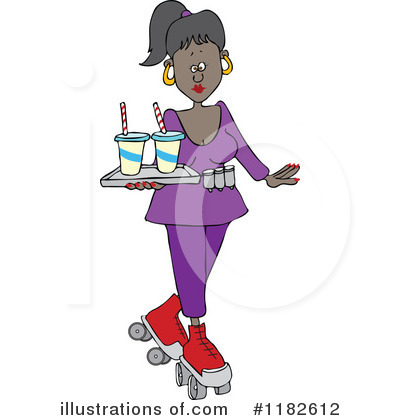 Royalty-Free (RF) Waitress Clipart Illustration by djart - Stock Sample #1182612