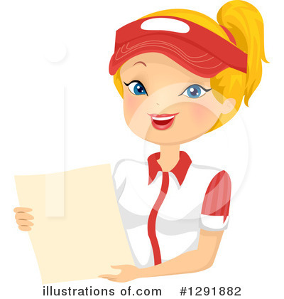 Royalty-Free (RF) Waitress Clipart Illustration by BNP Design Studio - Stock Sample #1291882
