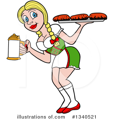 Royalty-Free (RF) Waitress Clipart Illustration by LaffToon - Stock Sample #1340521