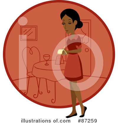 Royalty-Free (RF) Waitress Clipart Illustration by Rosie Piter - Stock Sample #87259
