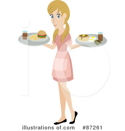 Royalty-Free (RF) Waitress Clipart Illustration by Rosie Piter - Stock Sample #87261