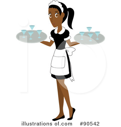 Royalty-Free (RF) Waitress Clipart Illustration by Rosie Piter - Stock Sample #90542