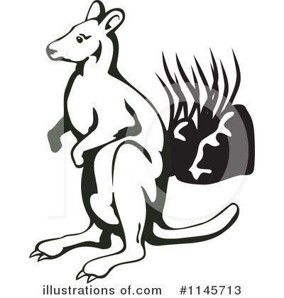 Royalty-Free (RF) Wallaby Clipart Illustration by patrimonio - Stock Sample #1145713