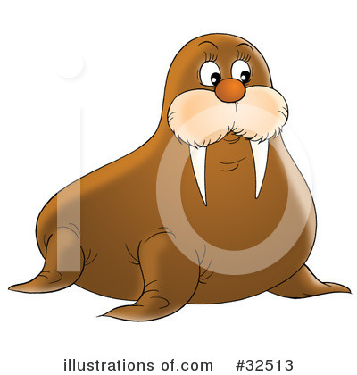 Royalty-Free (RF) Walrus Clipart Illustration by Alex Bannykh - Stock Sample #32513