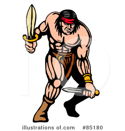 Royalty-Free (RF) Warrior Clipart Illustration by patrimonio - Stock Sample #85180