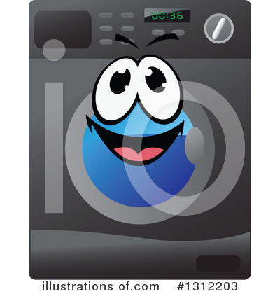 Royalty-Free (RF) Washing Machine Clipart Illustration by Vector Tradition SM - Stock Sample #1312203
