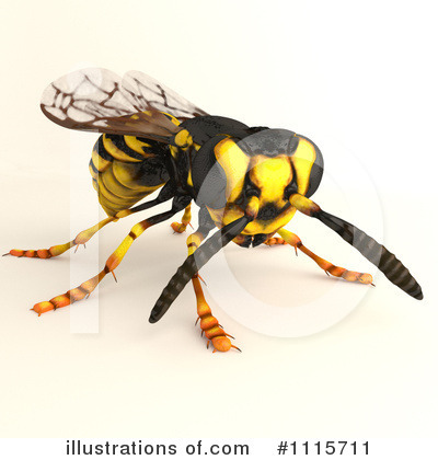 Royalty-Free (RF) Wasp Clipart Illustration by Leo Blanchette - Stock Sample #1115711