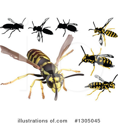 Royalty-Free (RF) Wasp Clipart Illustration by dero - Stock Sample #1305045