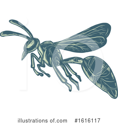 Royalty-Free (RF) Wasp Clipart Illustration by patrimonio - Stock Sample #1616117