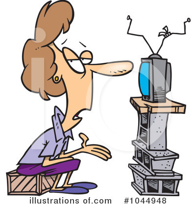 Watching Tv Clipart #1044948 by toonaday