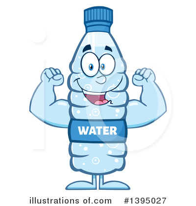 Water Bottle Mascot Clipart #1395027 by Hit Toon