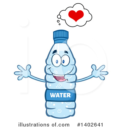 Royalty-Free (RF) Water Bottle Mascot Clipart Illustration by Hit Toon - Stock Sample #1402641
