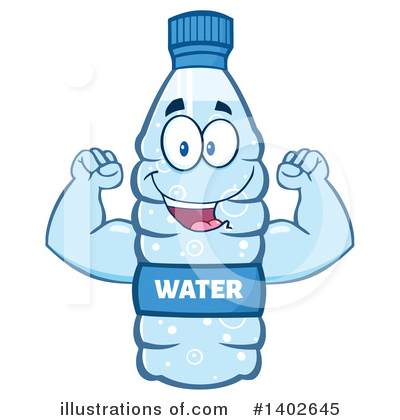 Royalty-Free (RF) Water Bottle Mascot Clipart Illustration by Hit Toon - Stock Sample #1402645