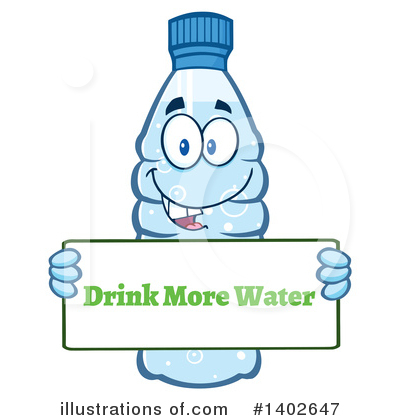 Royalty-Free (RF) Water Bottle Mascot Clipart Illustration by Hit Toon - Stock Sample #1402647