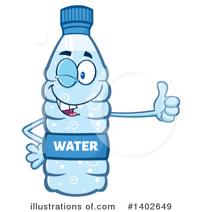 Royalty-Free (RF) Water Bottle Mascot Clipart Illustration by Hit Toon - Stock Sample #1402649