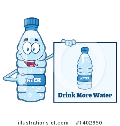Water Bottle Mascot Clipart #1402650 by Hit Toon