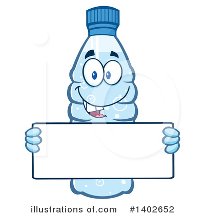 Royalty-Free (RF) Water Bottle Mascot Clipart Illustration by Hit Toon - Stock Sample #1402652